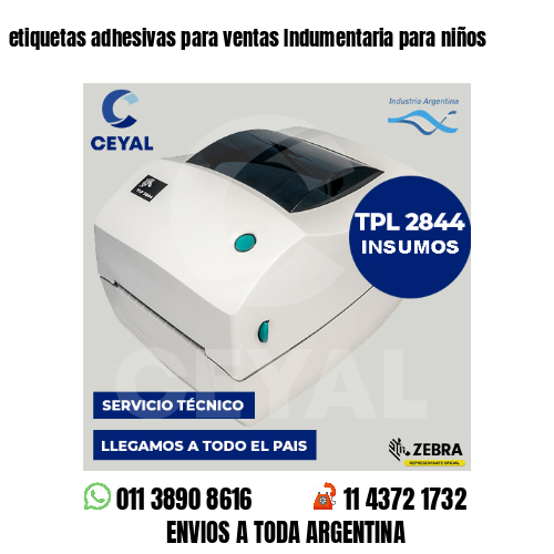etiquetas adhesivas para ventas Indumentaria para niños