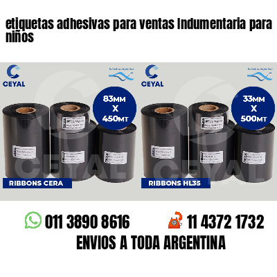 etiquetas adhesivas para ventas Indumentaria para niños