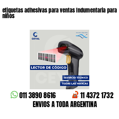 etiquetas adhesivas para ventas Indumentaria para niños