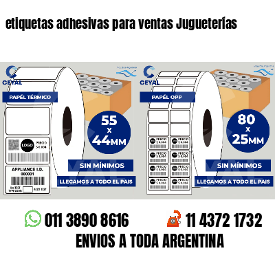 etiquetas adhesivas para ventas Jugueterías