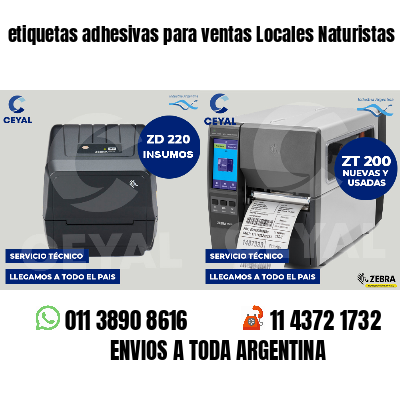 etiquetas adhesivas para ventas Locales Naturistas