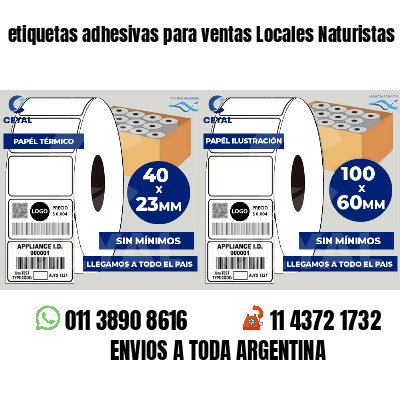 etiquetas adhesivas para ventas Locales Naturistas