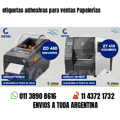 etiquetas adhesivas para ventas Papelerías