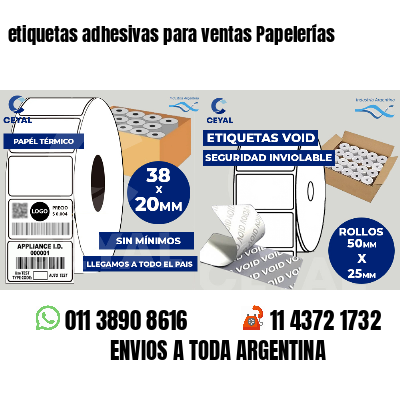etiquetas adhesivas para ventas Papelerías