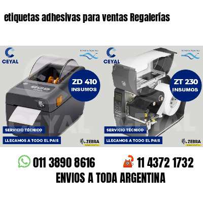 etiquetas adhesivas para ventas Regalerías