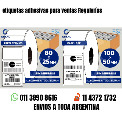 etiquetas adhesivas para ventas Regalerías