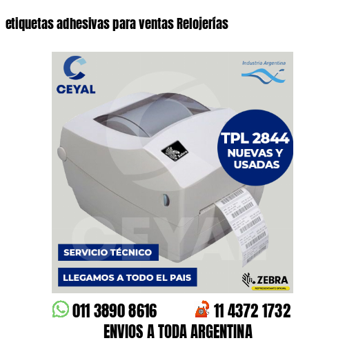 etiquetas adhesivas para ventas Relojerías