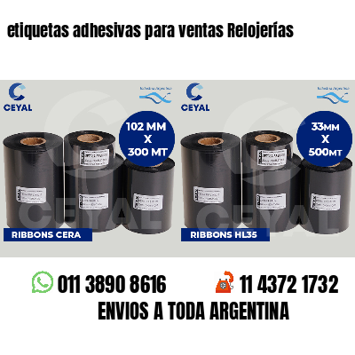 etiquetas adhesivas para ventas Relojerías