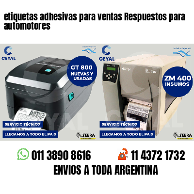 etiquetas adhesivas para ventas Respuestos para automotores