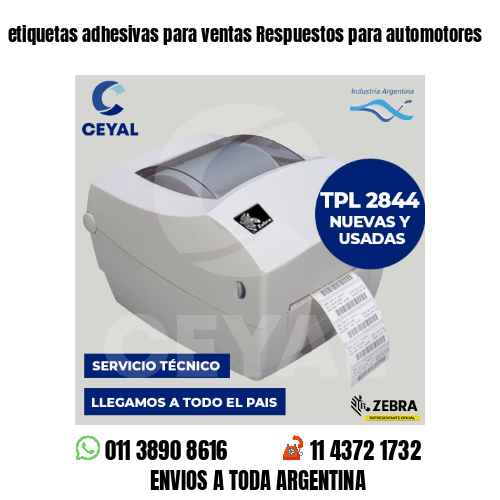 etiquetas adhesivas para ventas Respuestos para automotores