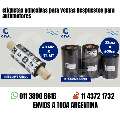 etiquetas adhesivas para ventas Respuestos para automotores