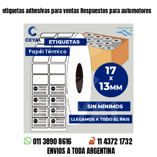etiquetas adhesivas para ventas Respuestos para automotores