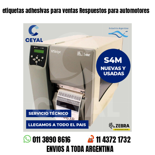 etiquetas adhesivas para ventas Respuestos para automotores