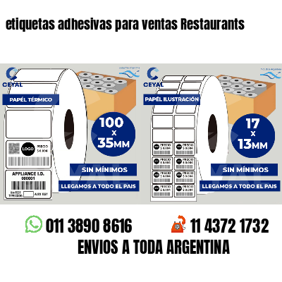 etiquetas adhesivas para ventas Restaurants
