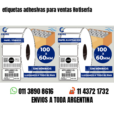 etiquetas adhesivas para ventas Rotisería