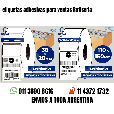 etiquetas adhesivas para ventas Rotisería