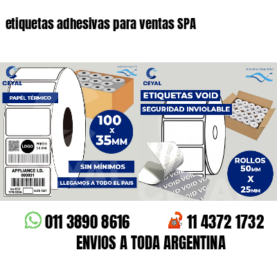 etiquetas adhesivas para ventas SPA
