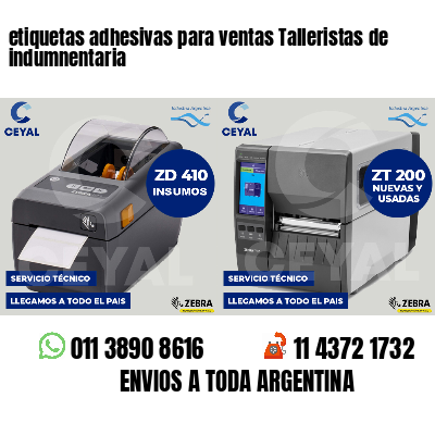 etiquetas adhesivas para ventas Talleristas de indumnentaria