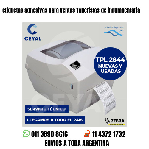 etiquetas adhesivas para ventas Talleristas de indumnentaria