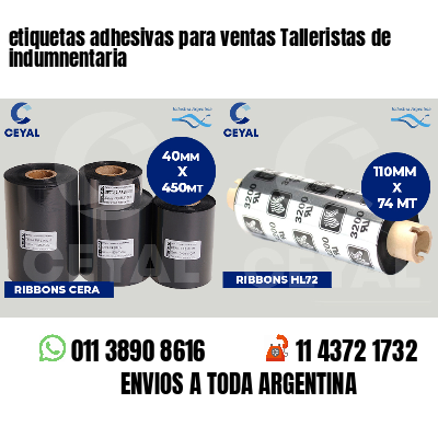 etiquetas adhesivas para ventas Talleristas de indumnentaria