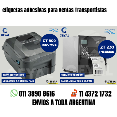 etiquetas adhesivas para ventas Transportistas