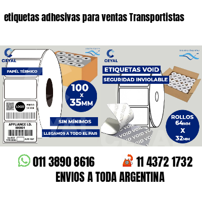 etiquetas adhesivas para ventas Transportistas