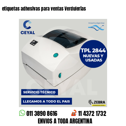 etiquetas adhesivas para ventas Verdulerías