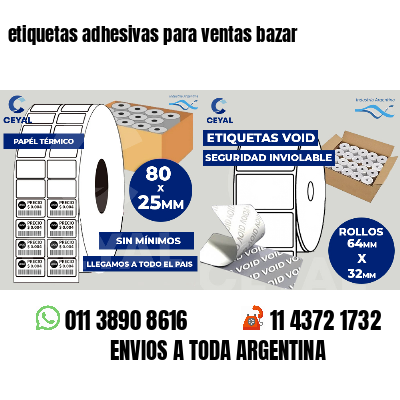etiquetas adhesivas para ventas bazar