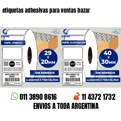 etiquetas adhesivas para ventas bazar