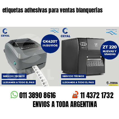 etiquetas adhesivas para ventas blanquerías