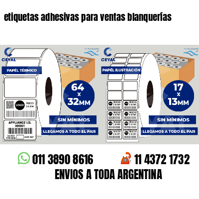 etiquetas adhesivas para ventas blanquerías