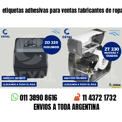 etiquetas adhesivas para ventas fabricantes de ropa