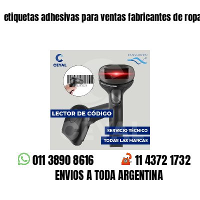 etiquetas adhesivas para ventas fabricantes de ropa
