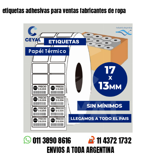etiquetas adhesivas para ventas fabricantes de ropa
