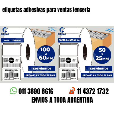 etiquetas adhesivas para ventas lenceria