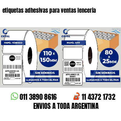etiquetas adhesivas para ventas lenceria