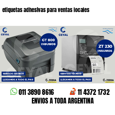 etiquetas adhesivas para ventas locales