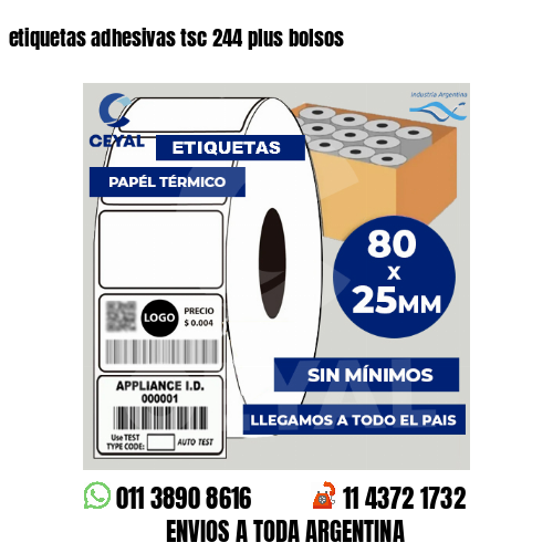 etiquetas adhesivas tsc 244 plus bolsos