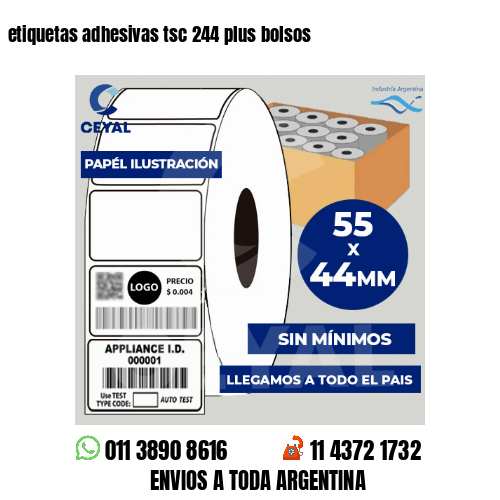 etiquetas adhesivas tsc 244 plus bolsos