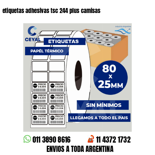 etiquetas adhesivas tsc 244 plus camisas