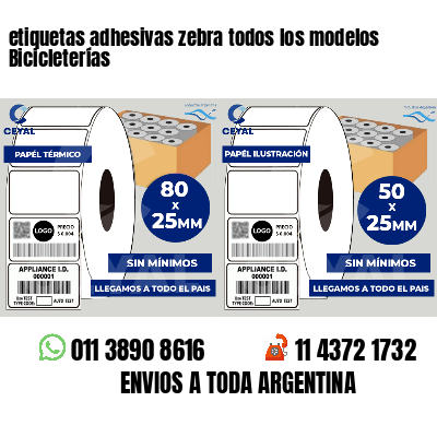 etiquetas adhesivas zebra todos los modelos Bicicleterías