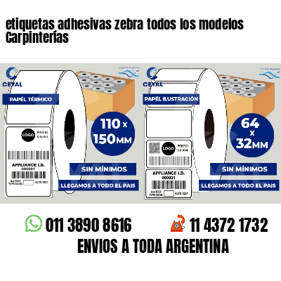 etiquetas adhesivas zebra todos los modelos Carpinterías