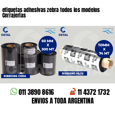etiquetas adhesivas zebra todos los modelos Cerrajerías