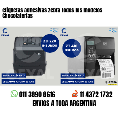 etiquetas adhesivas zebra todos los modelos Chocolaterías