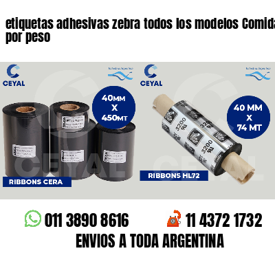 etiquetas adhesivas zebra todos los modelos Comidas por peso