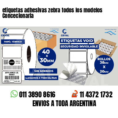 etiquetas adhesivas zebra todos los modelos Concecionaria