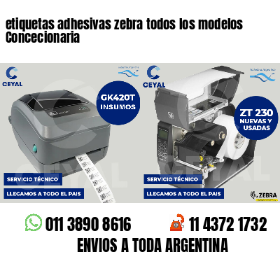etiquetas adhesivas zebra todos los modelos Concecionaria