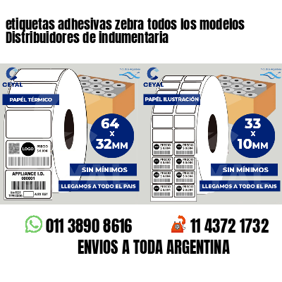 etiquetas adhesivas zebra todos los modelos Distribuidores de indumentaria