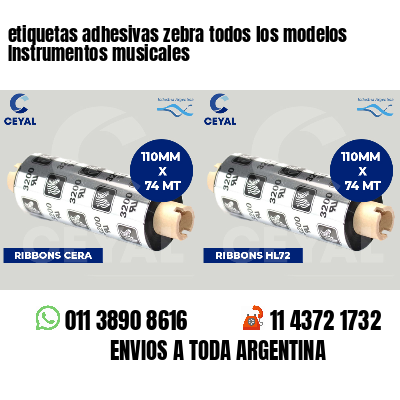 etiquetas adhesivas zebra todos los modelos Instrumentos musicales