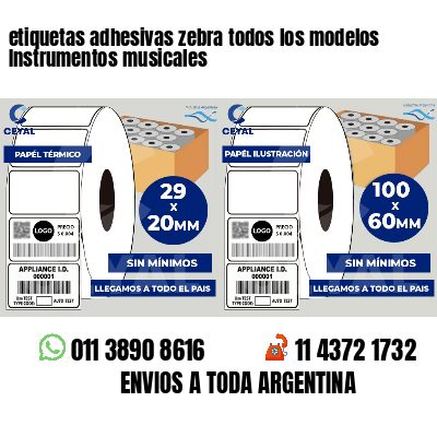etiquetas adhesivas zebra todos los modelos Instrumentos musicales
